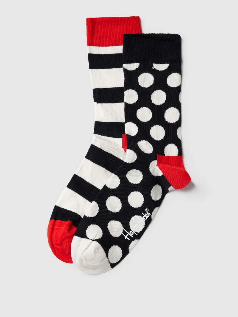 Socken mit Allover-Muster im 2er-Pack Modell 'Big Dot' in marineblau