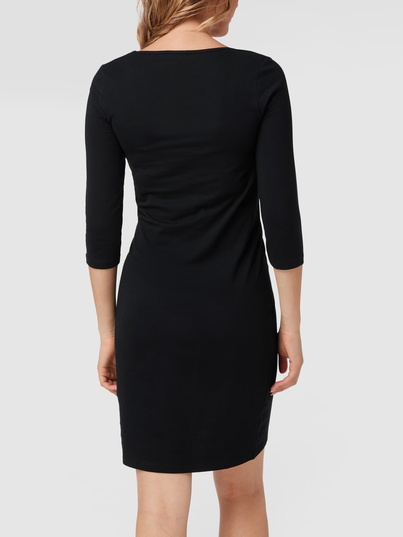 Umstands-Kleid mit Raffungen in schwarz