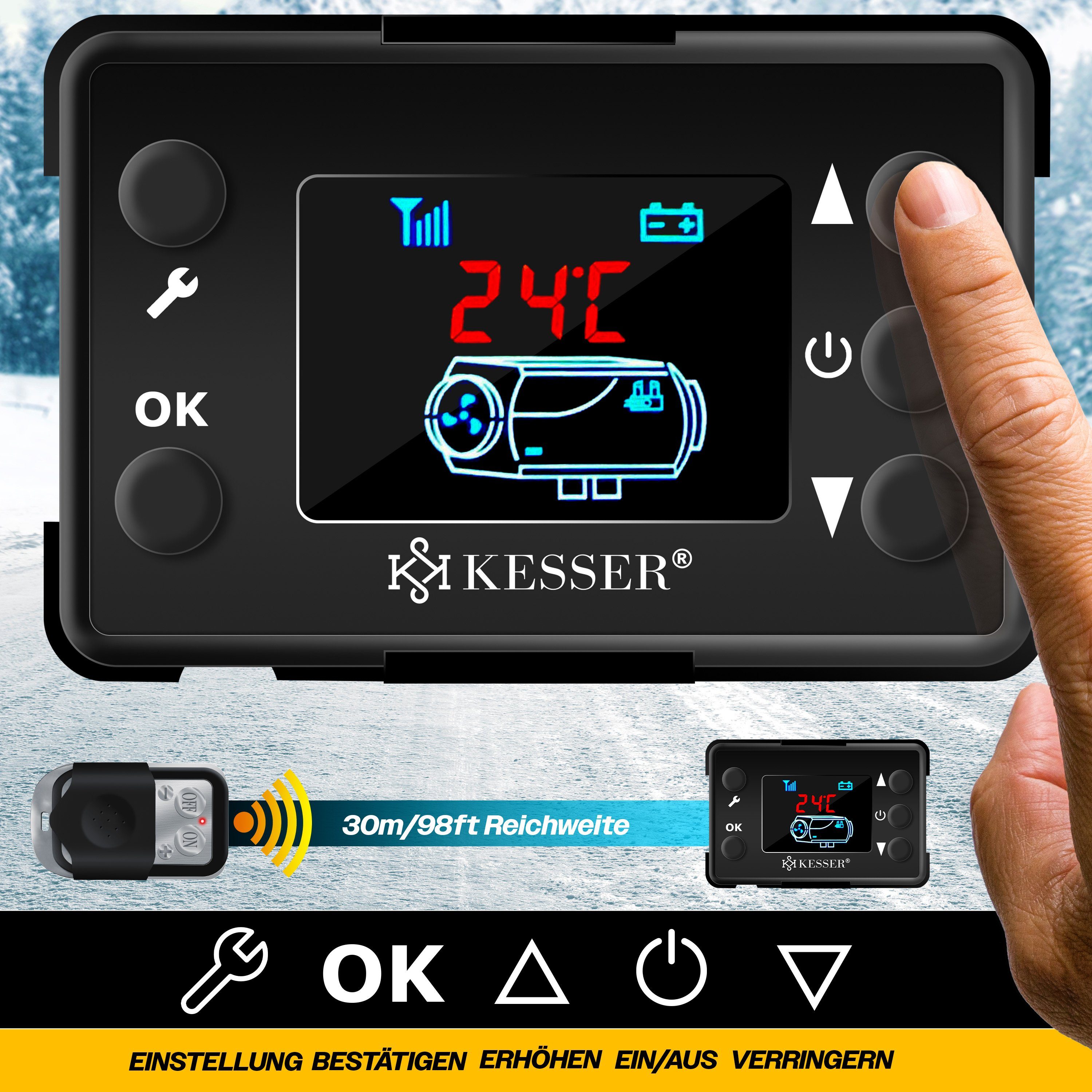 KESSER Heizgerät, 5000 W, Standheizung 5 & 8KW für Diesel +LCD-Display Fernbedienung