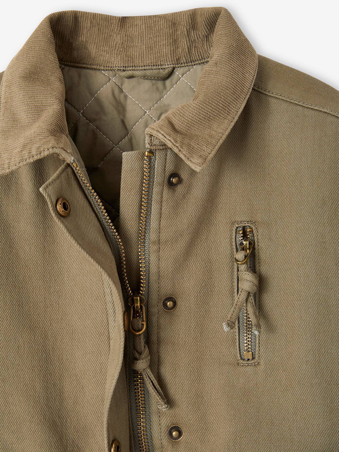Vertbaudet Gesteppte Mädchen Jacke mit Stickerei hinten - khaki