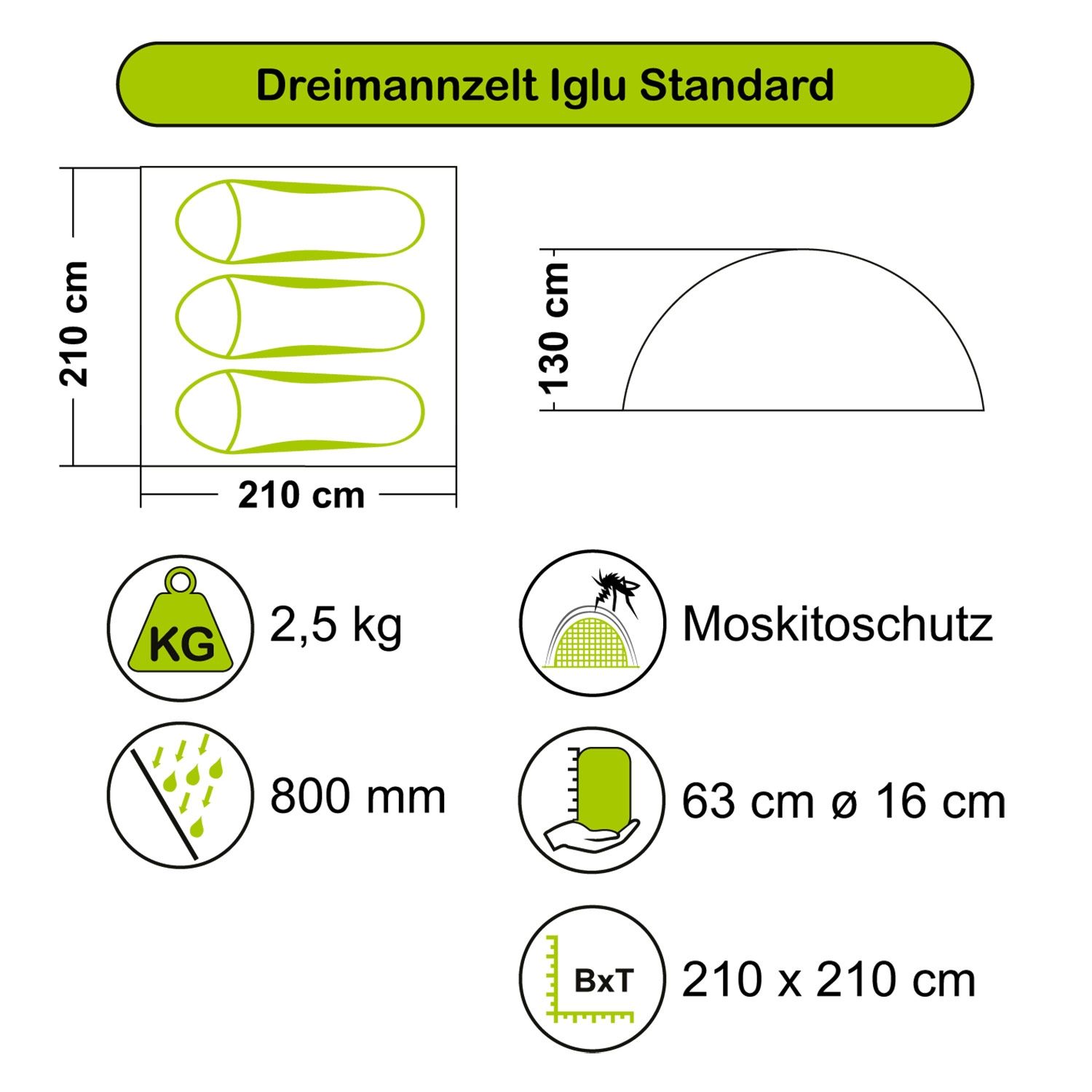 Dreimannzelt Iglu Standard