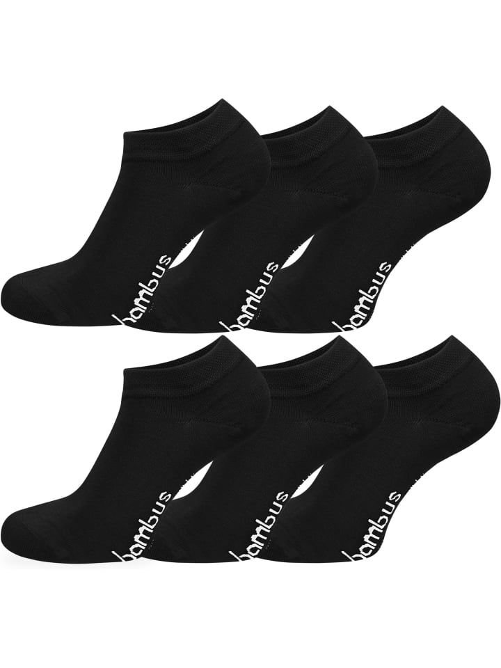 normani 6 Paar Bambus-Gesundheitssocken Sneakers in Schwarz günstig kaufen