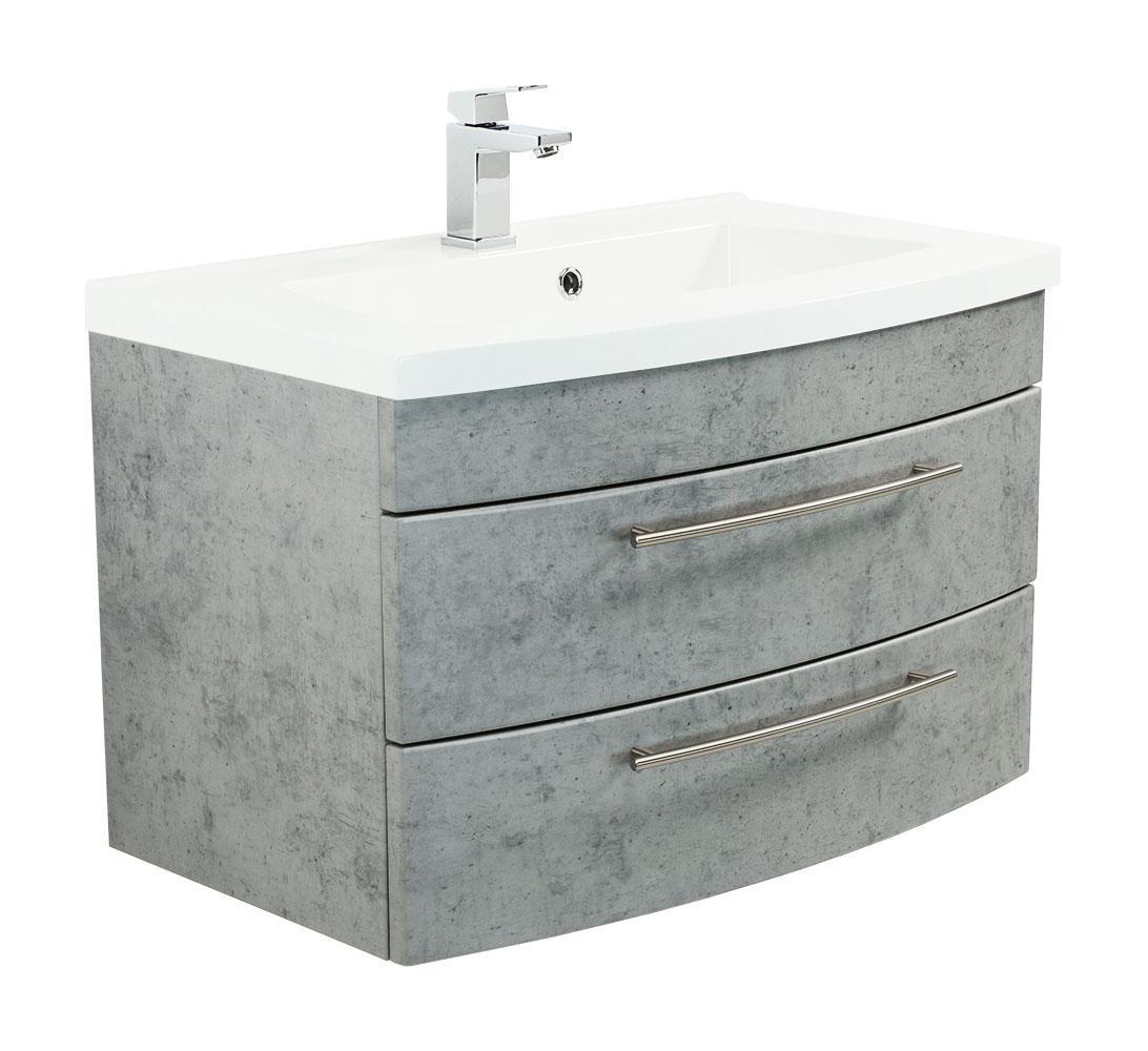 Posseik Badmöbel Luna 80 mit runder Front Beton