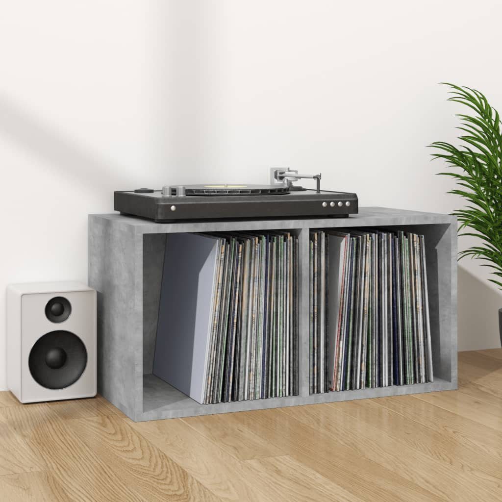 vidaXL Aufbewahrungsbox Schallplatten-Aufbewahrungsbox Betongrau 71x34x36 cm (1 St)