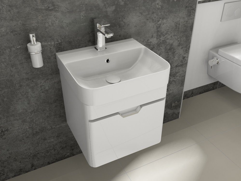 Aqua Bagno Badmöbel-Set Aqua Bagno Bad-Set Piccolo Gäste-WC-Set Gästebad, (2-St)