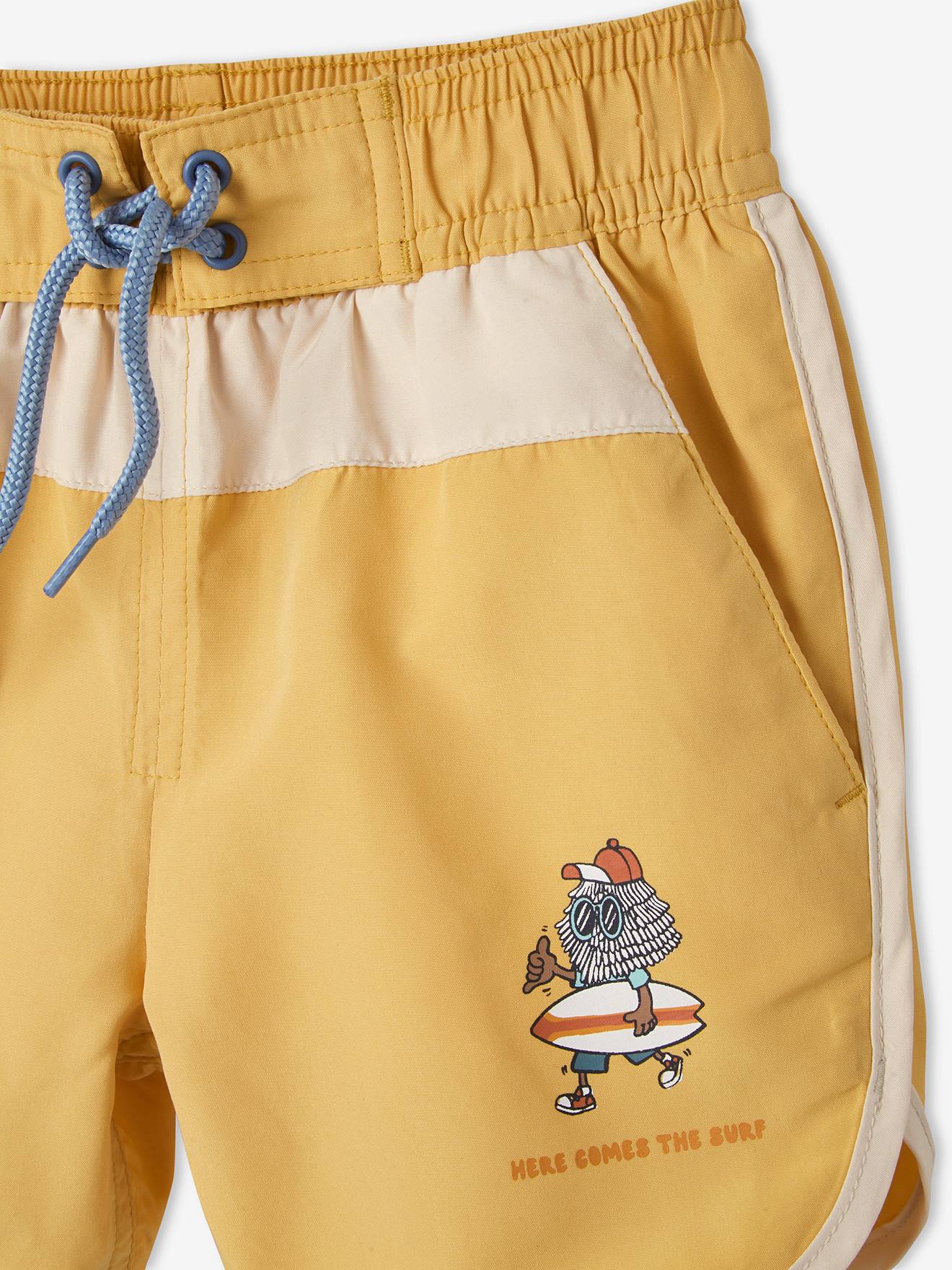 Vertbaudet Zweifarbige Jungen Badeshorts Oeko-Tex - senfgelb