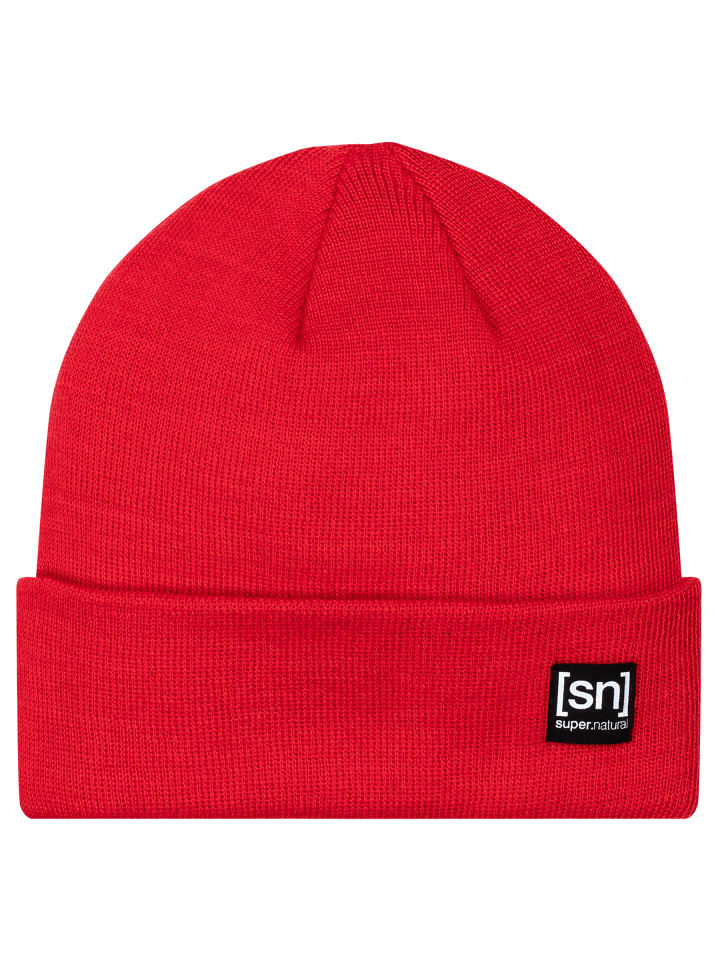 super.natural Merino Mütze ALPINE BEANIE in feuerrot günstig kaufen onesize