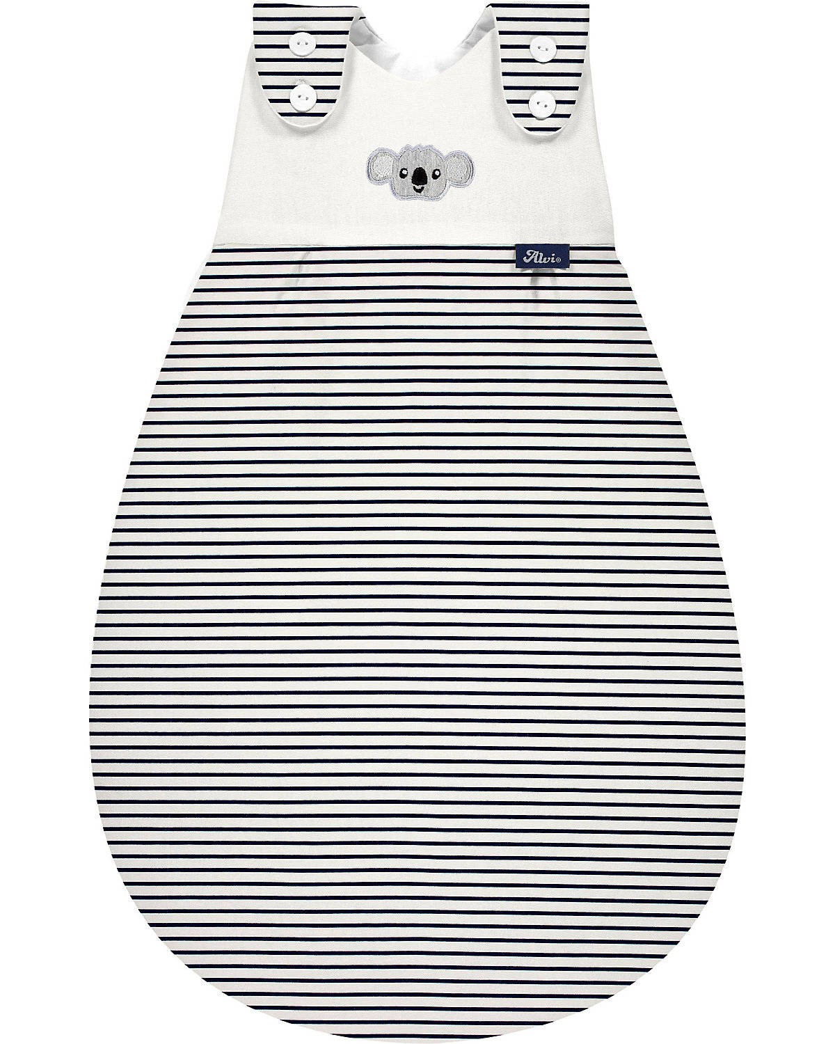 Baby-Mäxchen Außensack, Bio Baumwolle - TOG 2,5 - Ringlets Koala navy, 80/86