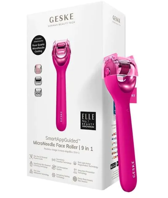 Geske MicroNeedle Face Roller 9u1 Magenta igličasti mezoterapijski valjak
