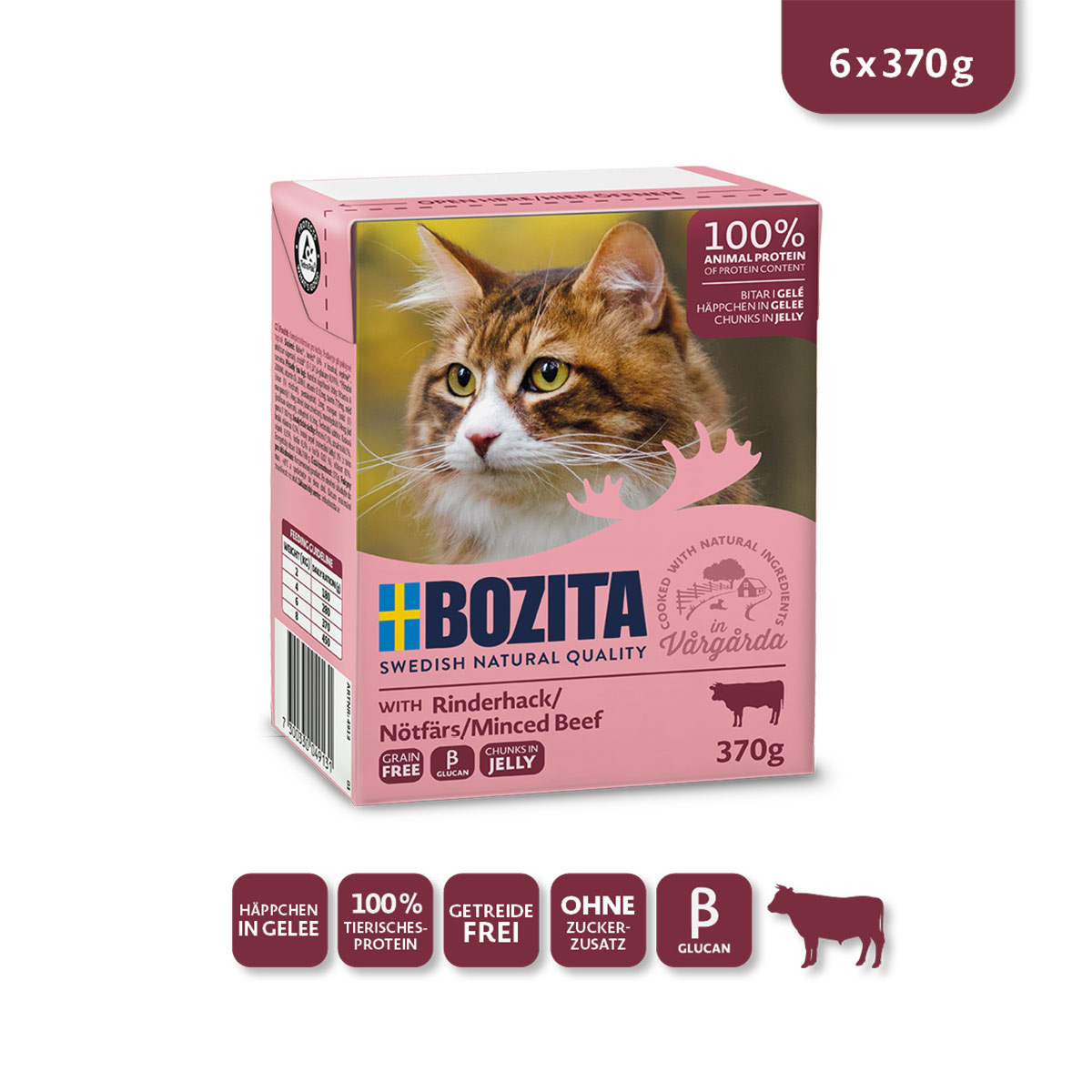 Bozita Tetra Häppchen in Gelee mit Rinderhack kaufen bei ZooRoyal
