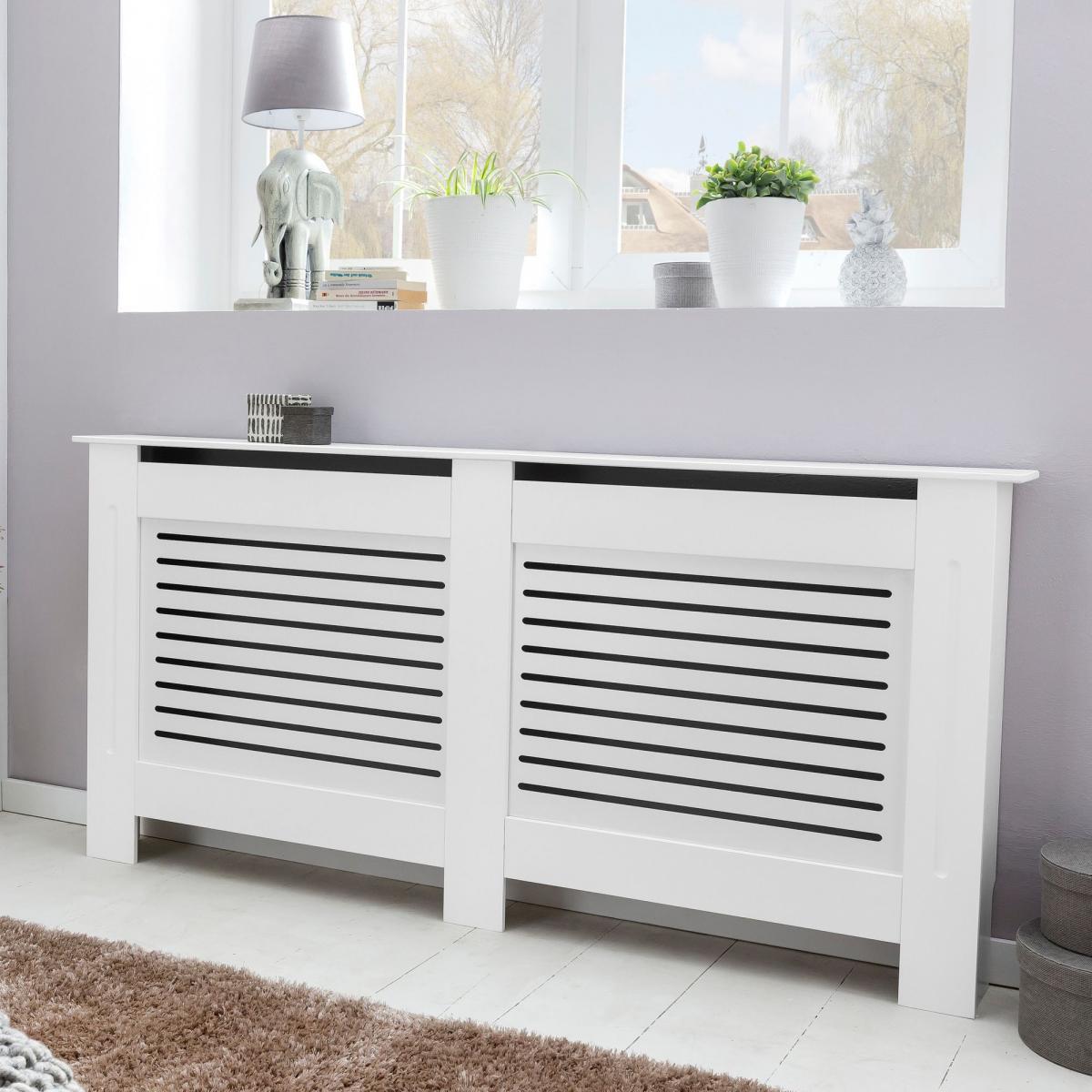 Wohnling Design Heizkörperverkleidung Weiß 152x83x19 cm