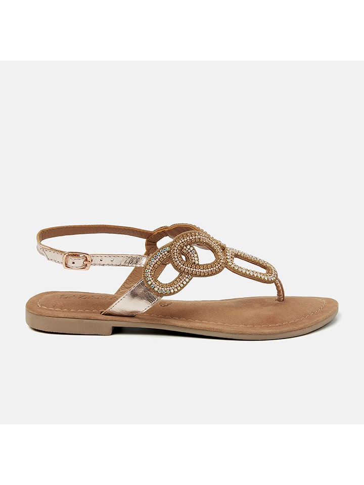 Lazamani Leder-Zehensandalen in Orange günstig kaufen