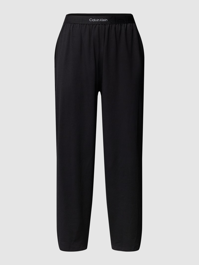 Pyjama-Hose mit elastischem Logo-Bund in schwarz