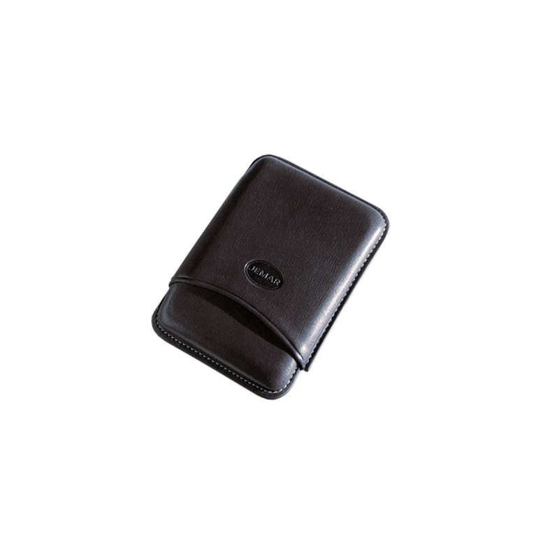 Leder-Zigarrenetui für 3 toskanische Zigarren Schwarze Farbe, Jemar (Leder-Zigarrenetui)