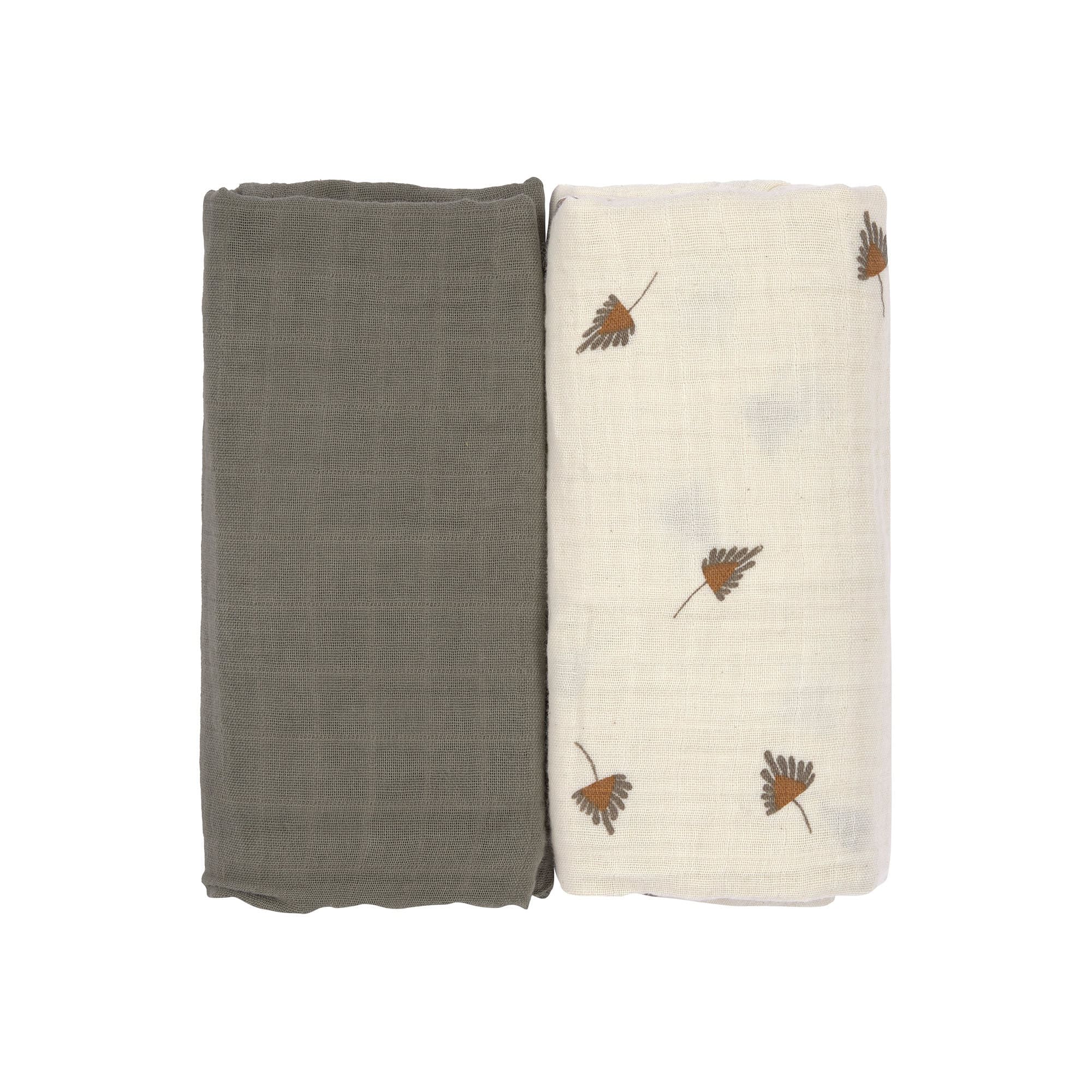 Mulltücher 2er Set L - Taupe, Grau