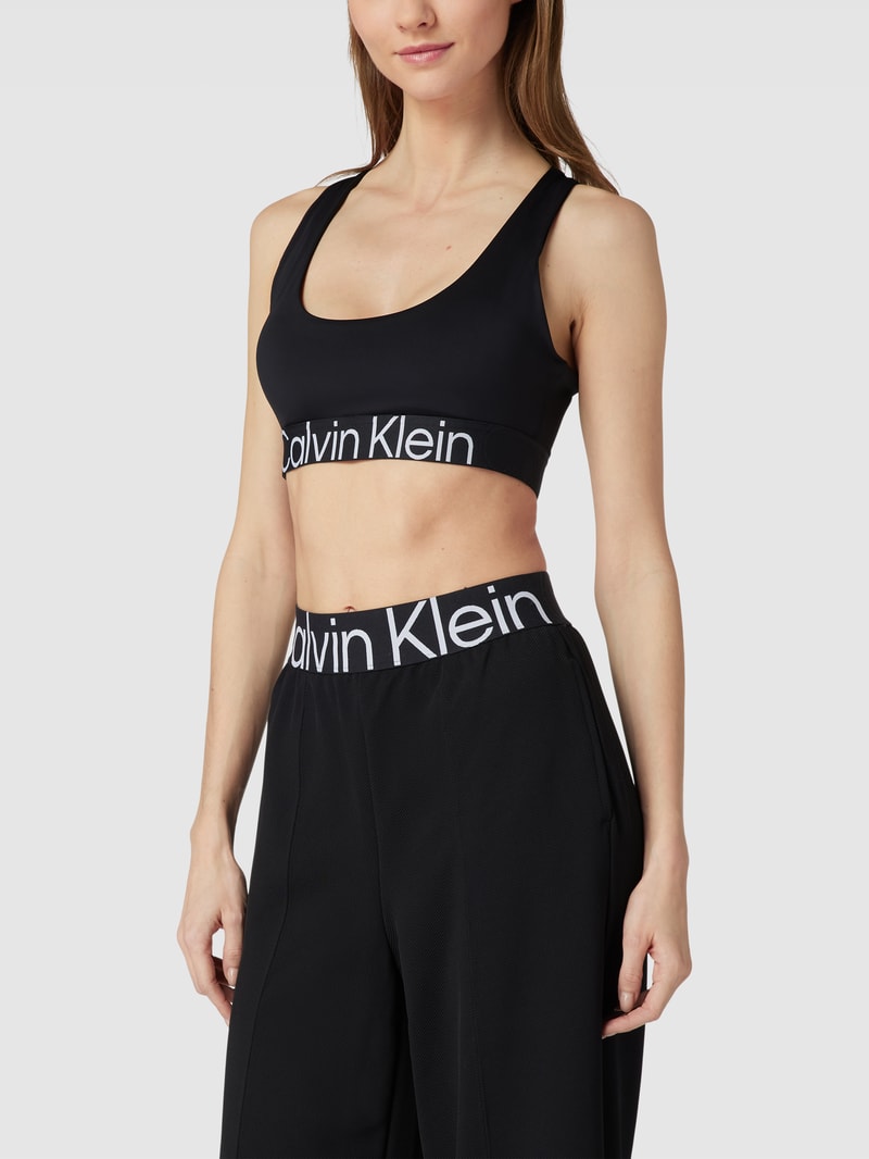 Bustier mit Racerback Modell 'Medium Support Sport' in schwarz