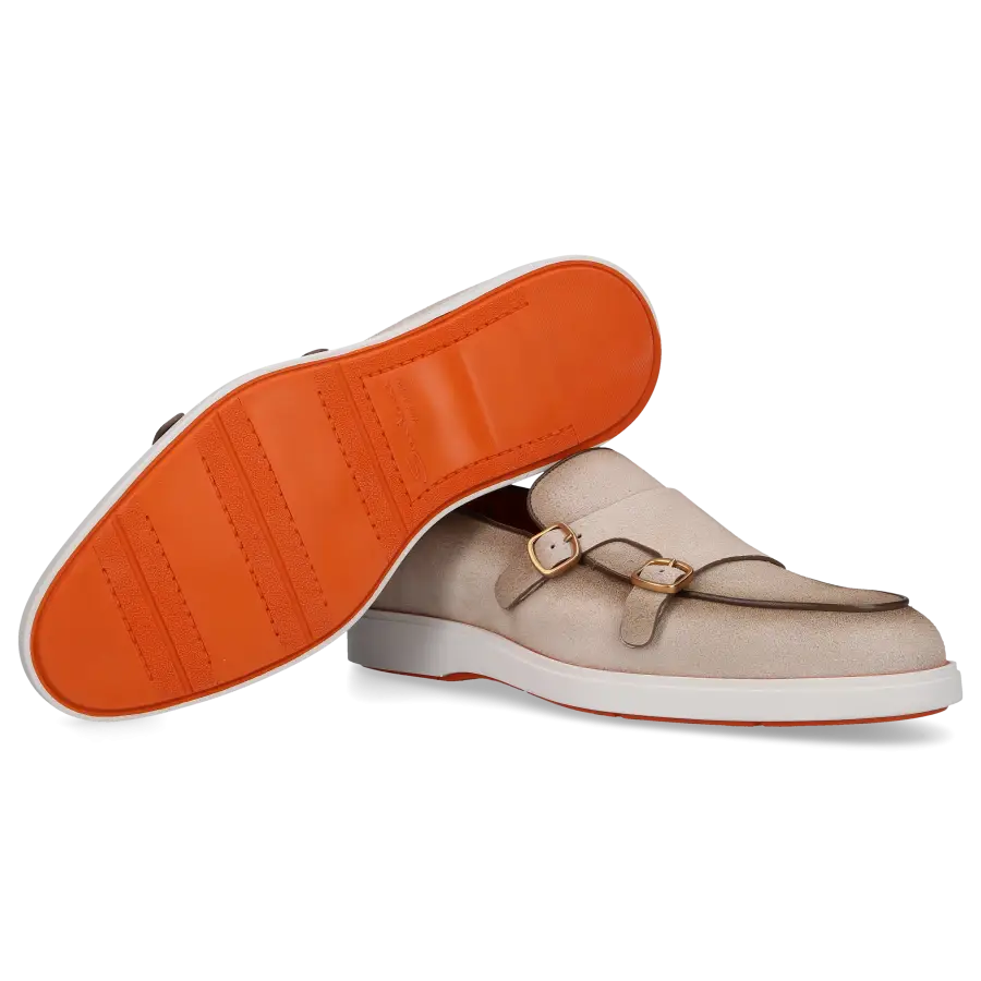 Santoni - Monk Schuhe 17271 Veloursleder - grau