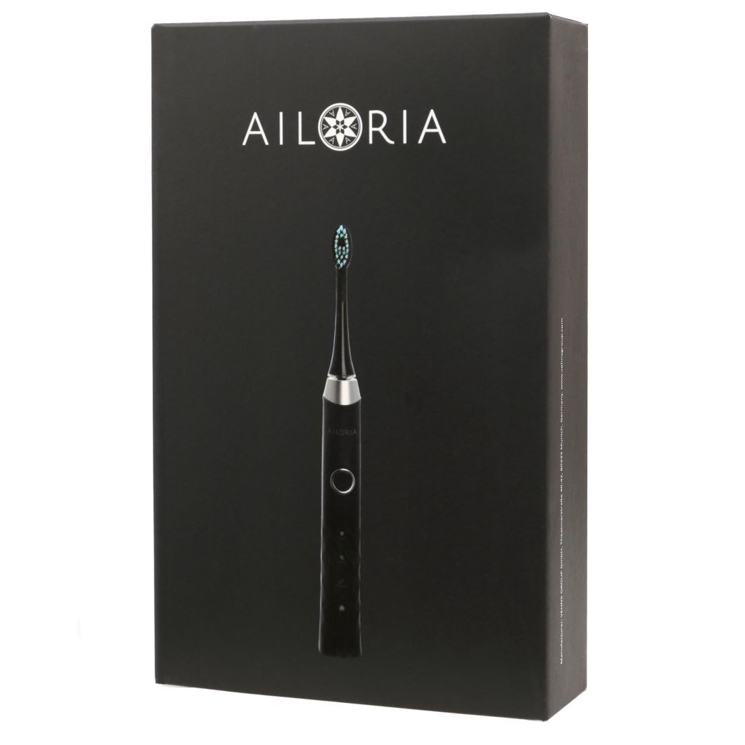USB-Schallzahnbürste schwarz-silber inkl. 2 Bürstenköpfe & USB Power Plug