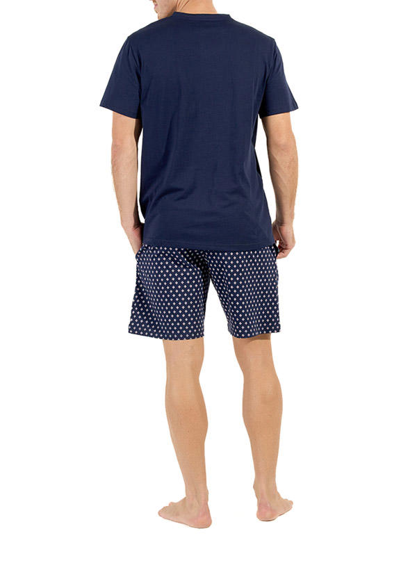 HOM, Pyjama, Baumwoll-Jersey, navy gemustert