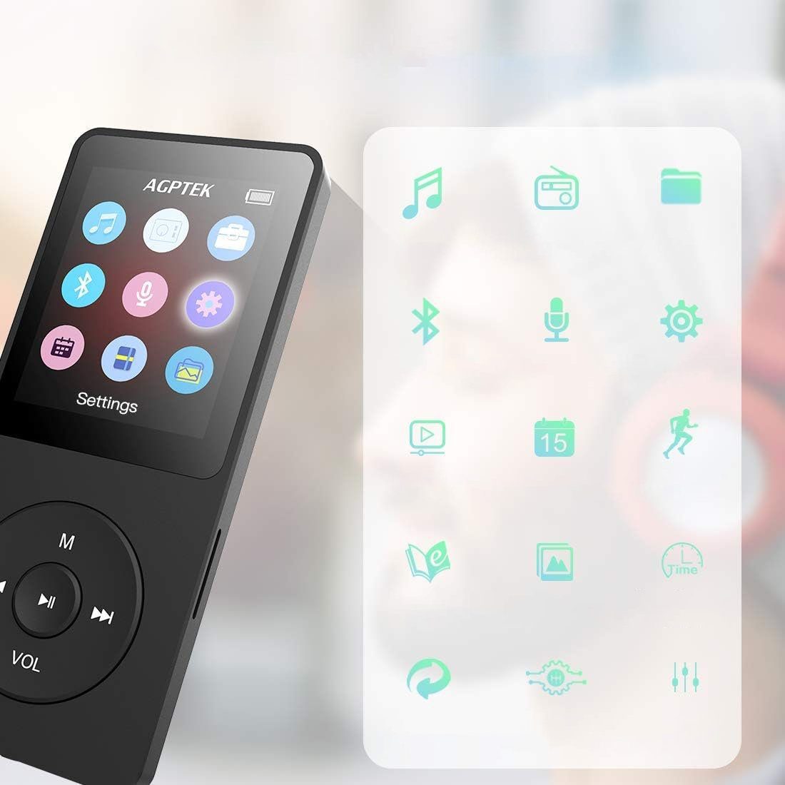 Bedee 16GB Bluetooth 5.0 MP3-Player (16 GB, Bluetooth, Digital MP3 Player FM Radio)