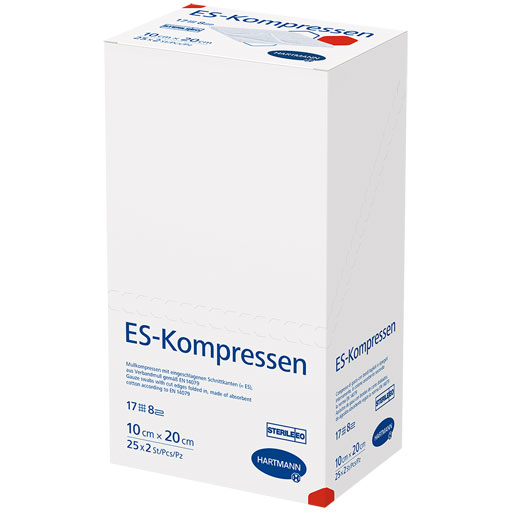 ES-KOMPRESSEN steril 10x20 cm 8fach  25X2 St  Kompressen