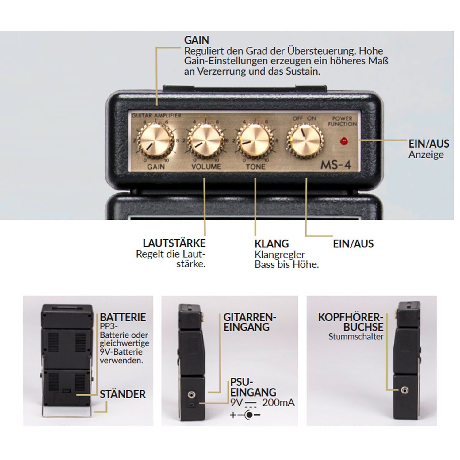 Marshall MS4 Micro Amp Stack Verstärker (für E-Gitarre)