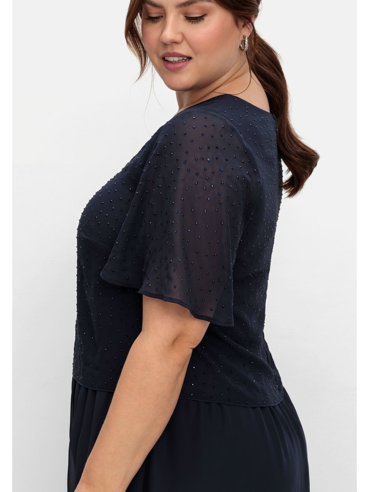 sheego Chiffonkleid in tiefblau günstig kaufen