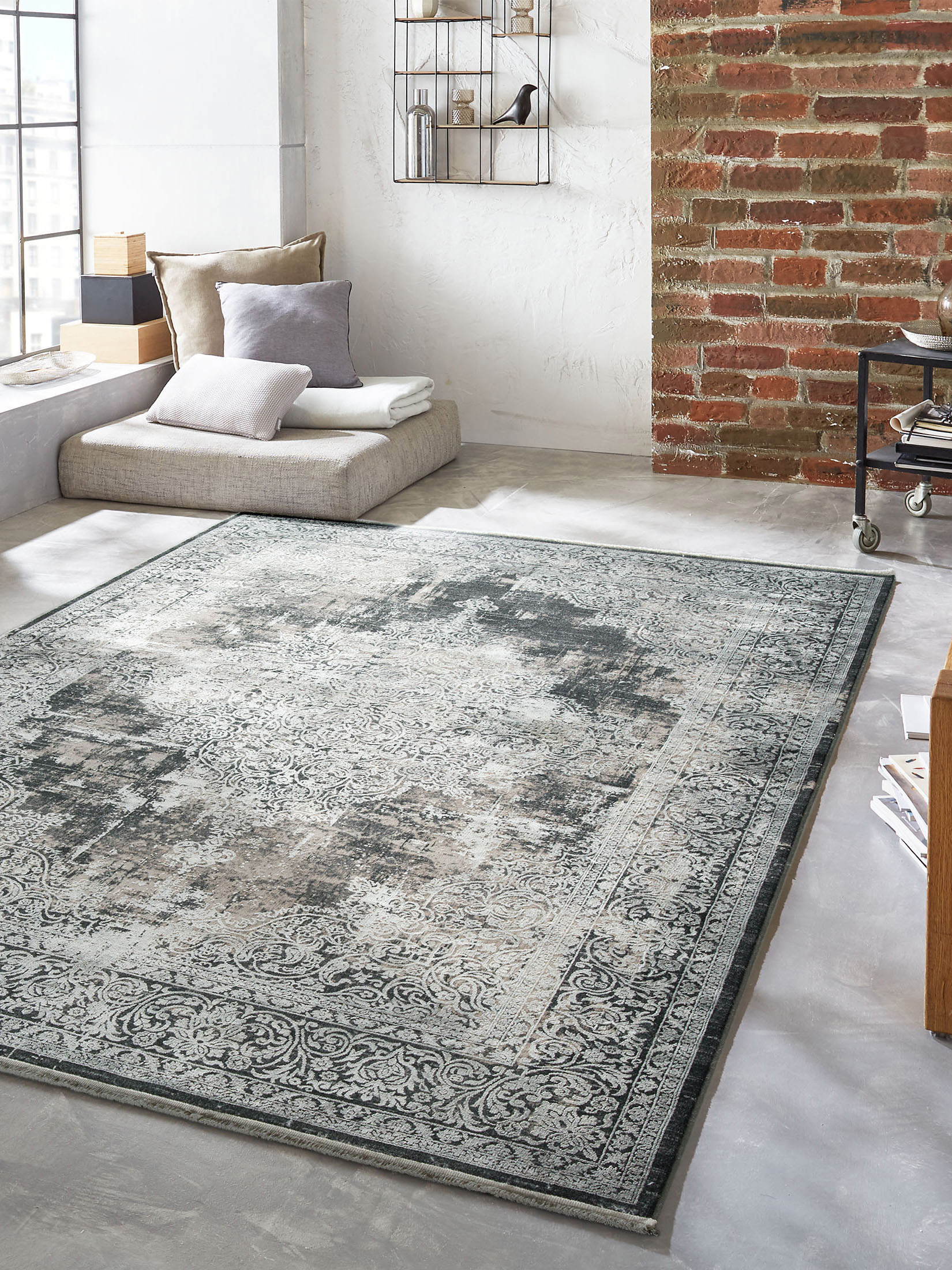 Alessandria Vintage-Teppich, Silber