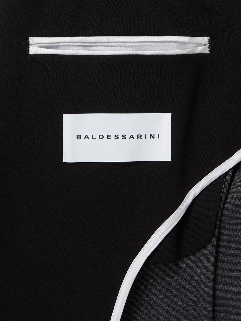 Slim Fit 2-Knopfsakko mit Anstecknadel Modell 'Seba' in schwarz