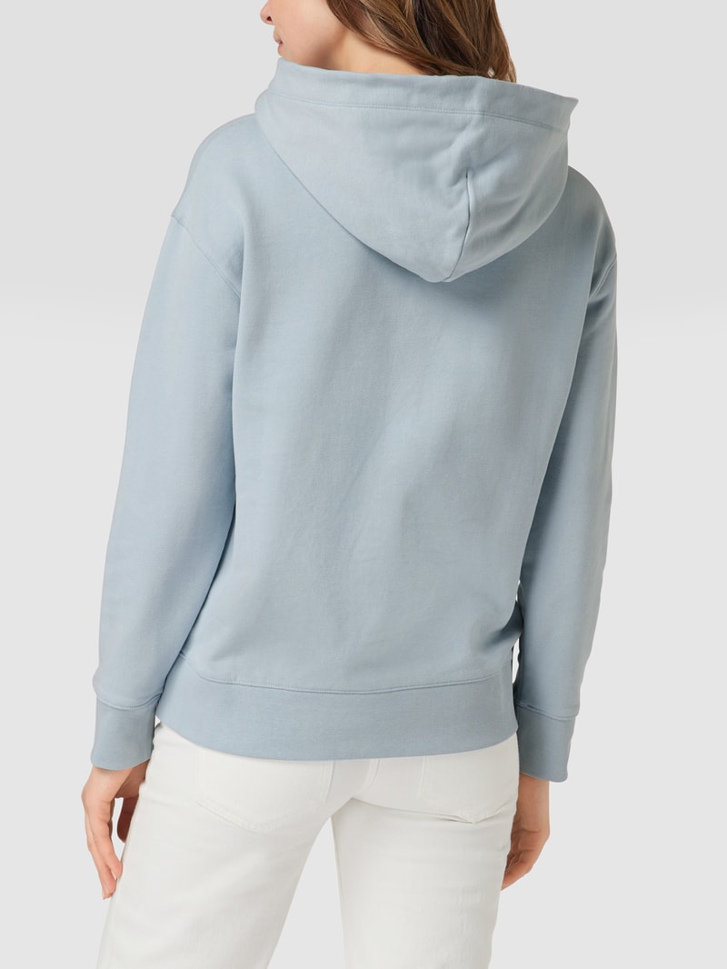 Hoodie mit Label-Print in hellblau