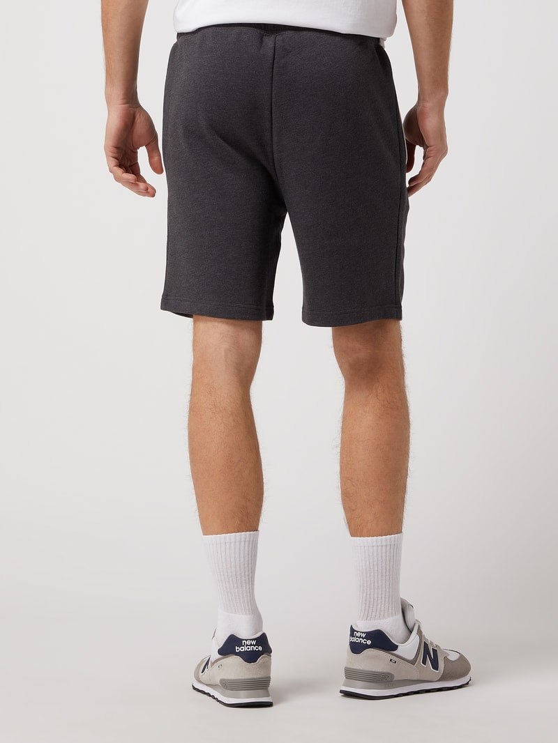 Sweatshorts mit elastischem Bund in dunkelgrau meliert