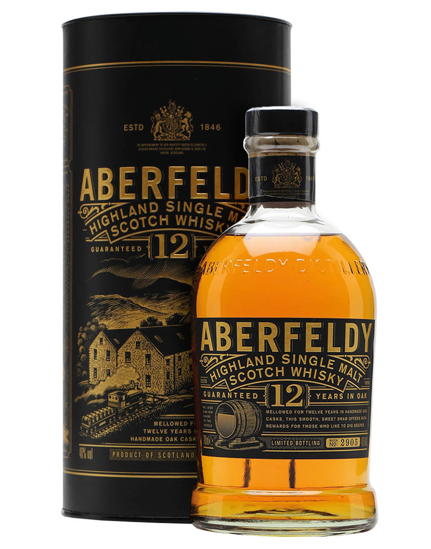 Highland Single Malt Scotch Whisky Guaranteed 12 Years Oak Aberfeldy 0,7 ℓ, En Étui