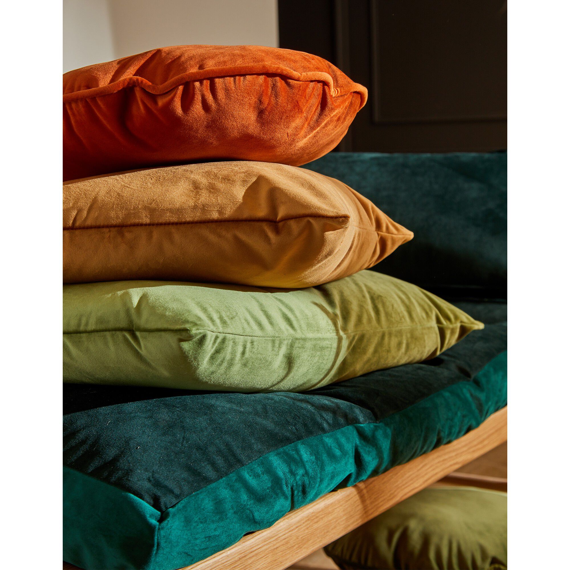 Housse coussin en velours uni
