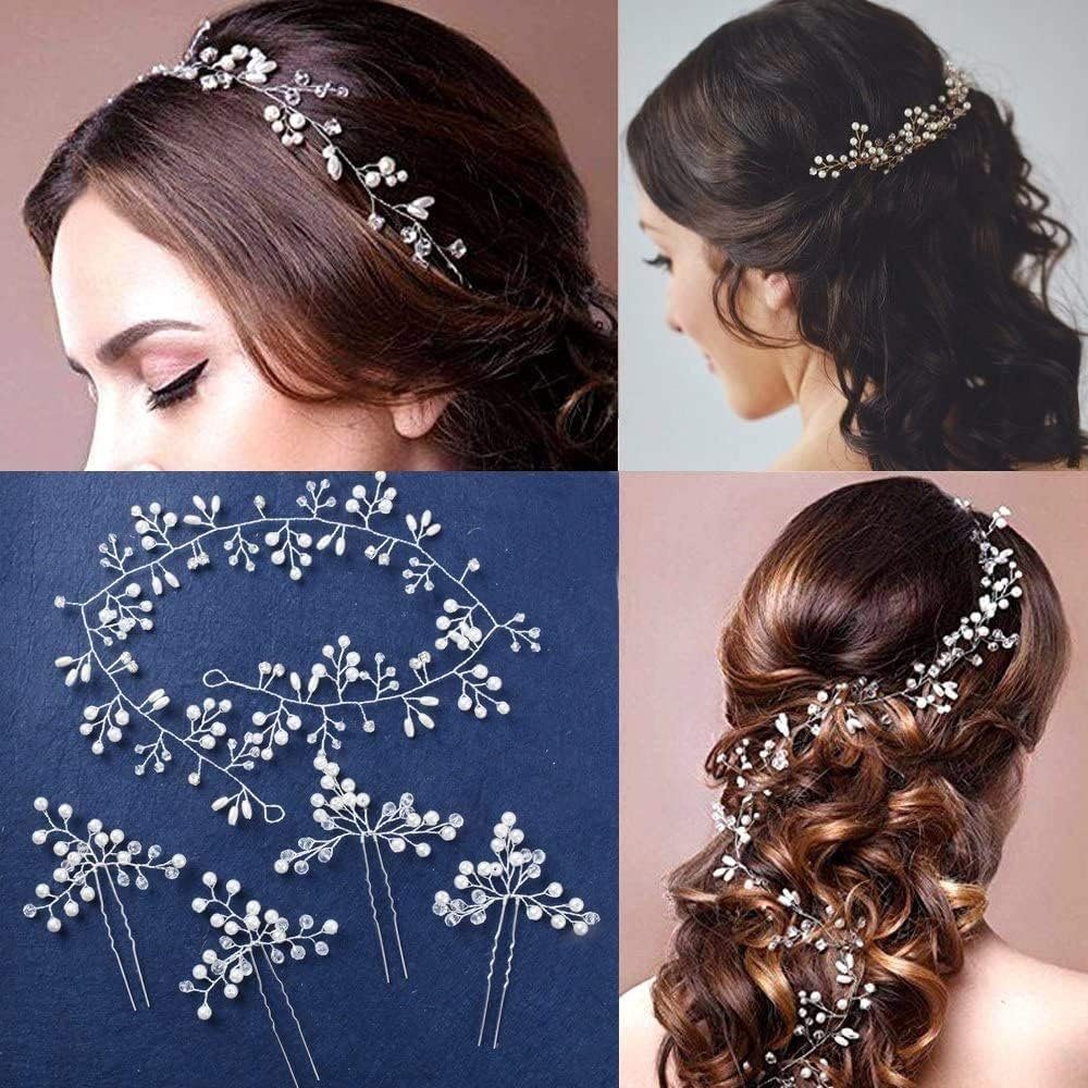 Ronner UG Haarband Haarschmuck Hochzeit Stirnband Kristall Haar Rattan Vintage Damen 50cm, Geeignet für verschiedene Anlässe, 1-tlg., Haarmanagement, Einfach zu verwenden