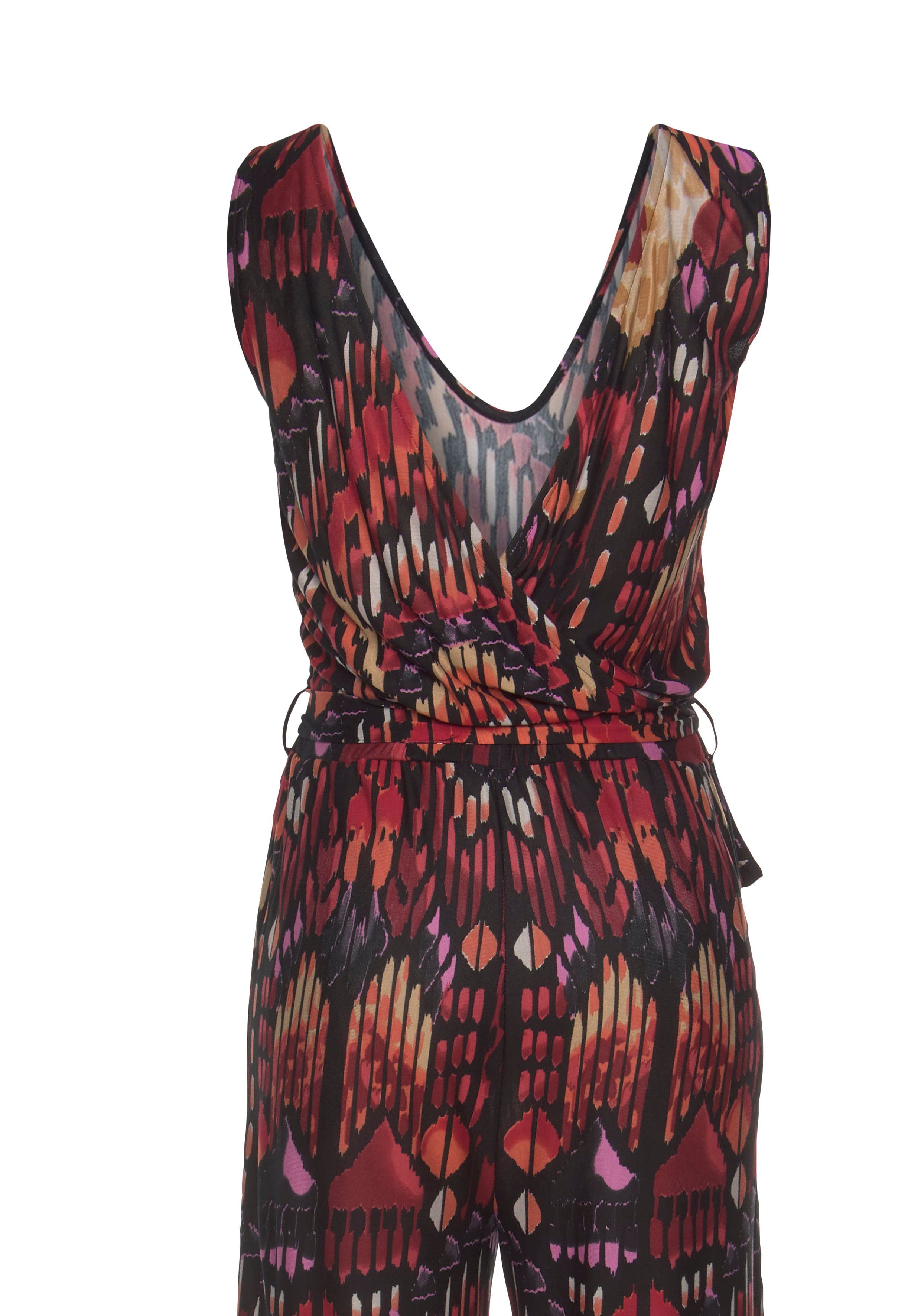 Buffalo Overall mit Alloverprint und weitem Bein