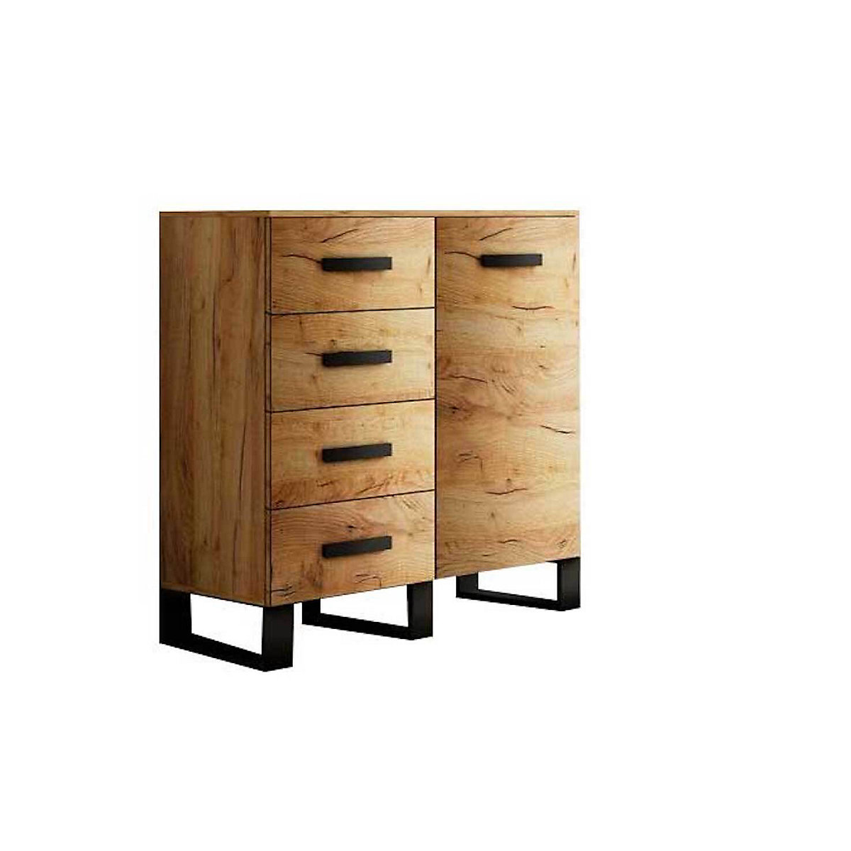 Kommode Loft Sideboard 100cm Craft Gold Oak schwarz