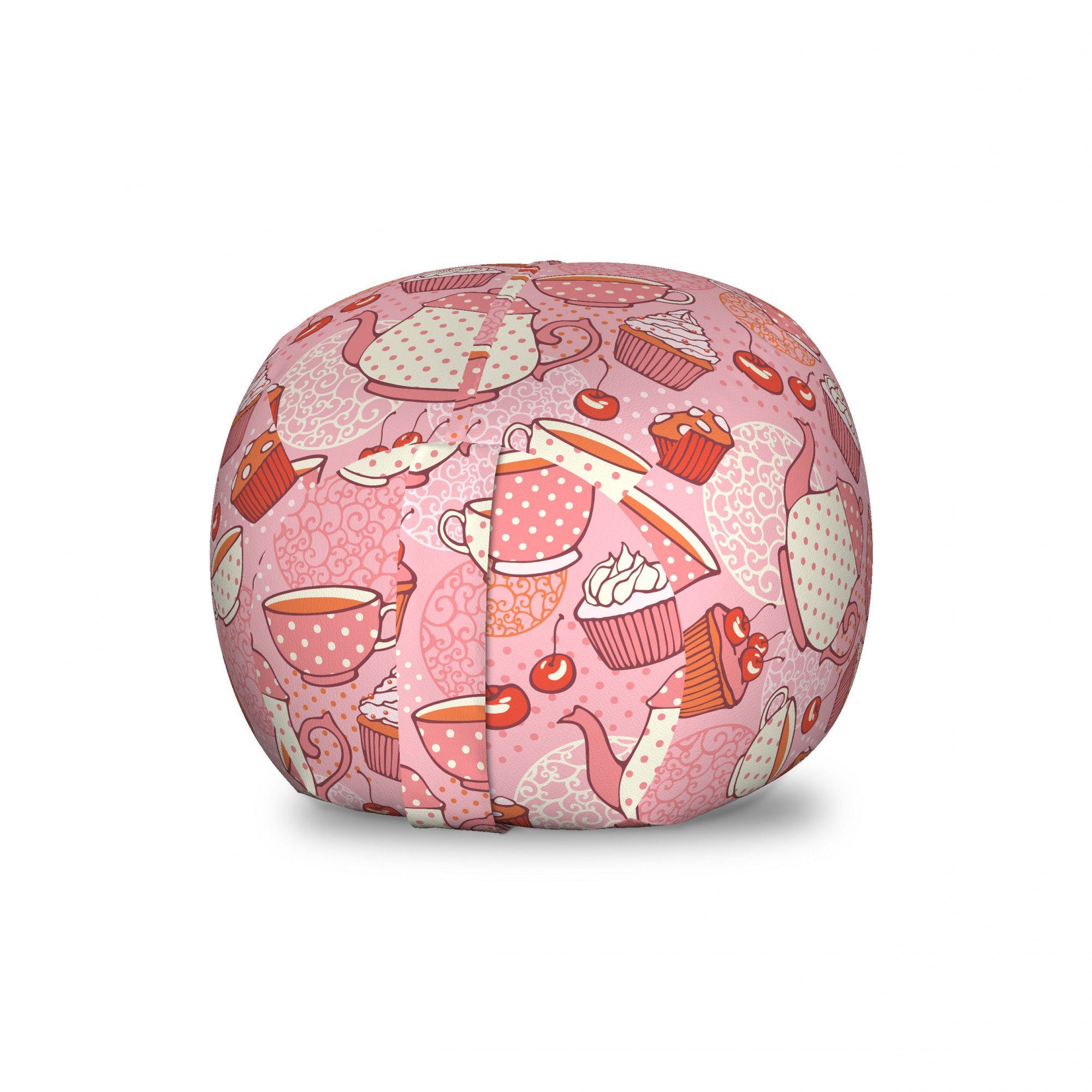 Abakuhaus Spielzeugtruhe Gefüllter Tier Organizer Waschbare Tasche für Kinder, Punktmuster Teekannen Cups Cakes