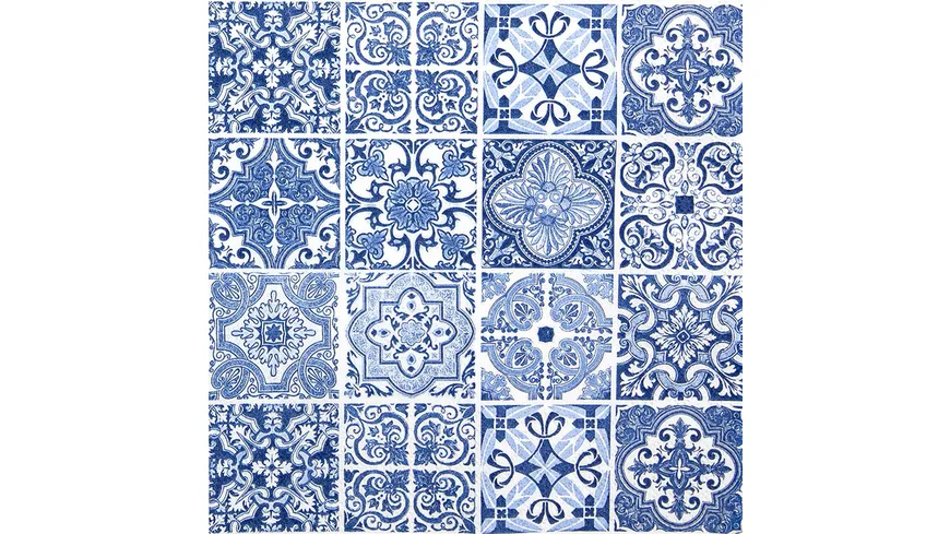 Home-Fashion Tissue-Serviette 33x33 cm blau gemustert
