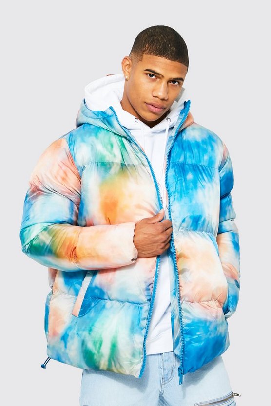 Batik Steppjacke mit Kapuze