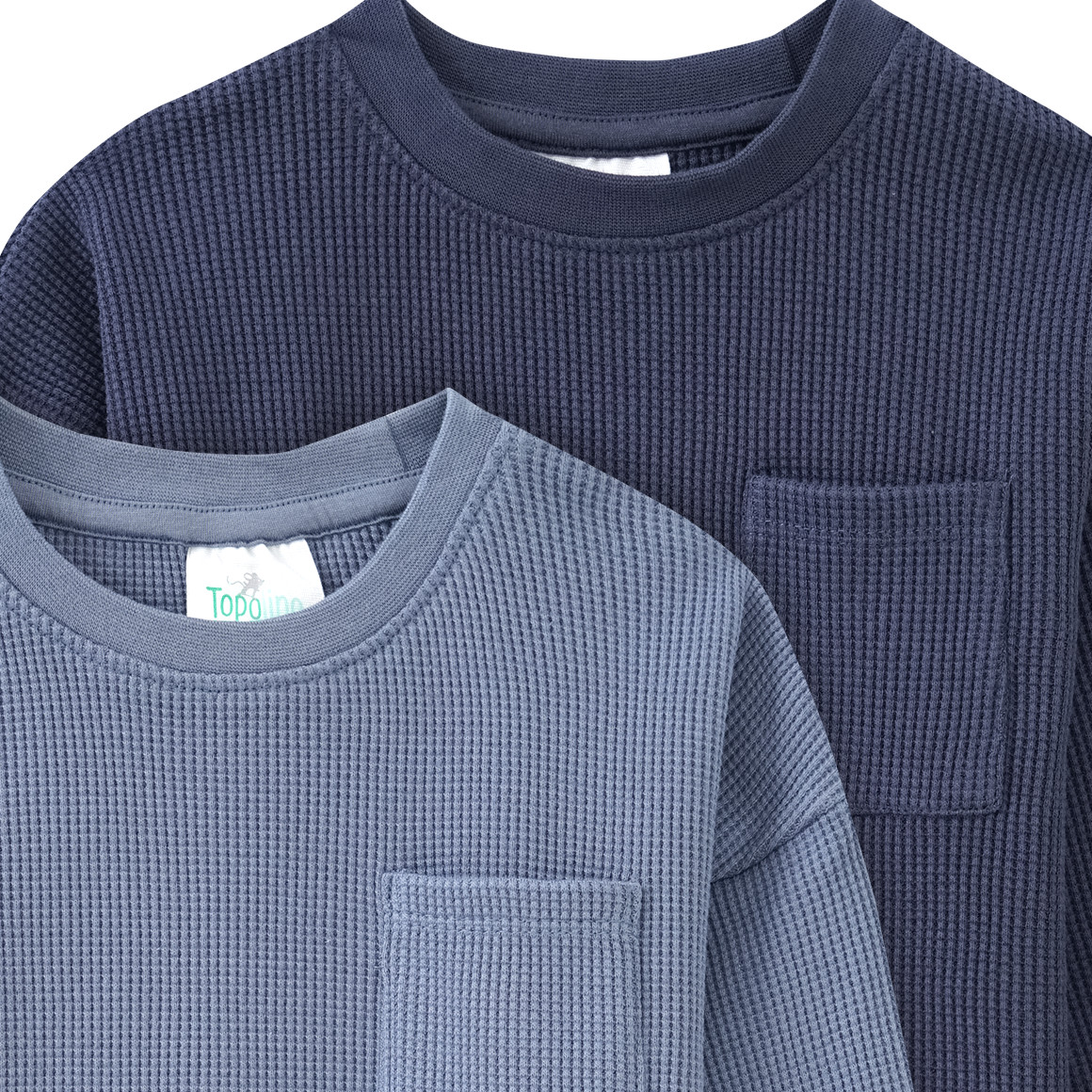 2 Jungen Langarmshirts aus Waffel-Piqué
