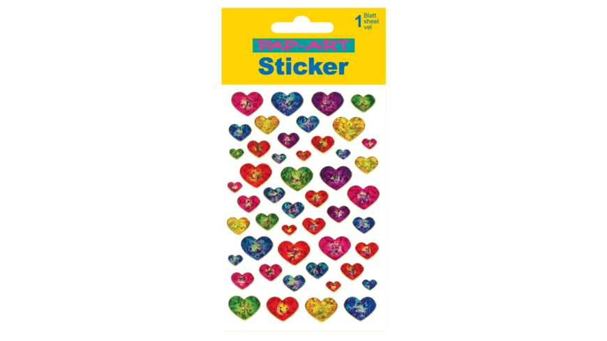 PAP-ART Sticker mit Goldkontur Herzen