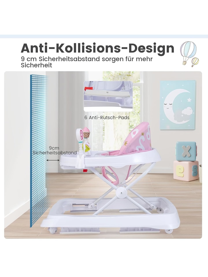 COSTWAY Lauflernhilfe in Rosa günstig kaufen 70 x 60 cm