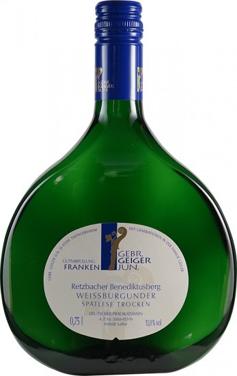 2018 Weißburgunder Spätlese Retzbacher Benediktusberg trocken - Weingut Gebr. Geiger jun.
