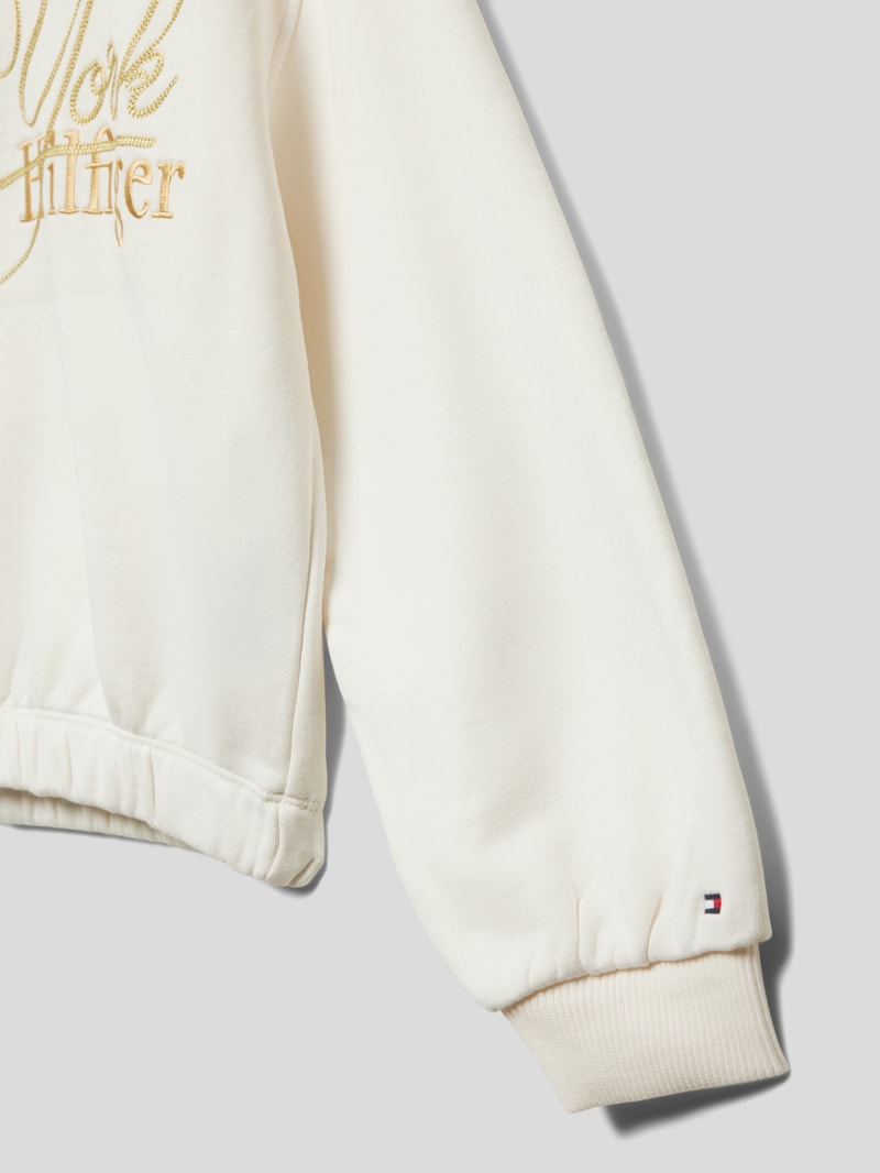 Sweatshirt mit Label-Stitching in offwhite