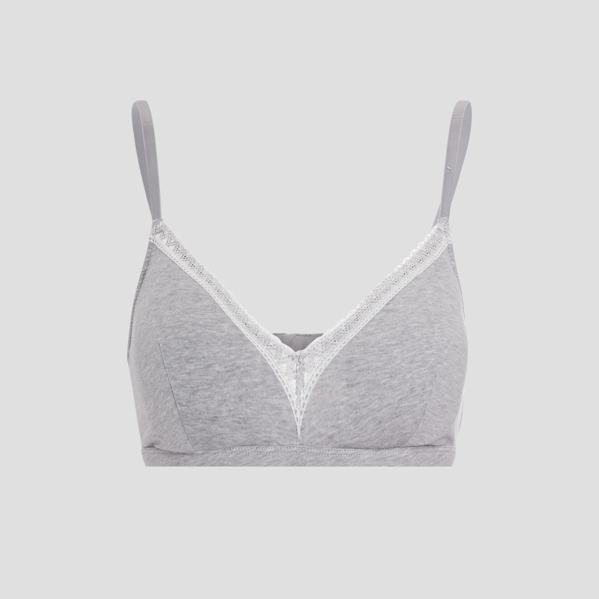 Soutien-gorge triangle coton à coque gris femme | La Halle