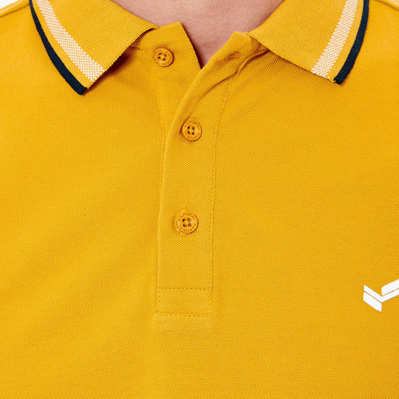 RAYOC  Polo moutarde homme 100% coton bio