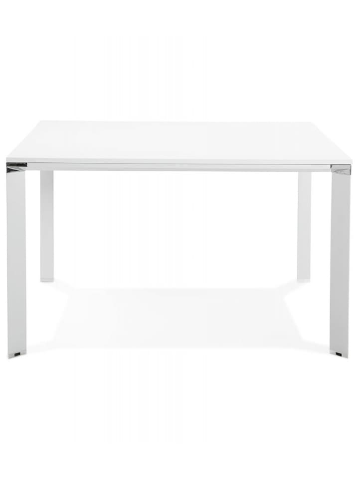 KADIMA DESIGN Quadratischer Besprechungstisch Holz Metall | Minimalistisches Design in Weiß günstig kaufen