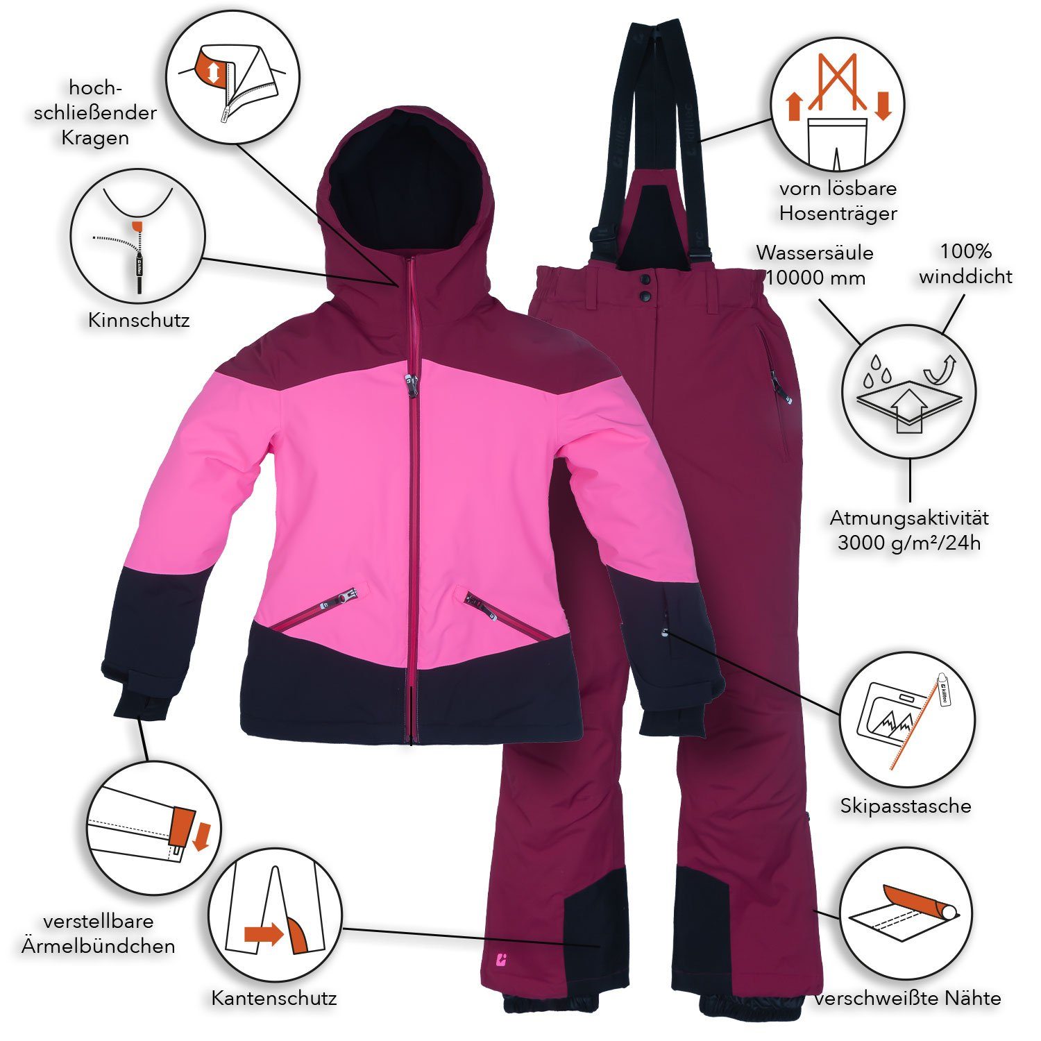 Killtec Skianzug Mädchen Skijacke + Skihose Farb- Größenwahl (Gr. 128)