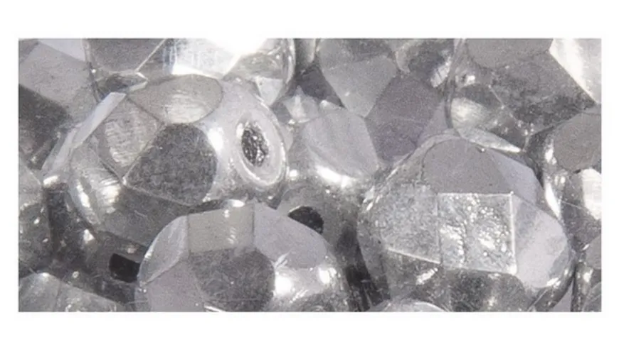 rayher Glas Schliffperle 4mm ø Brillant Silber