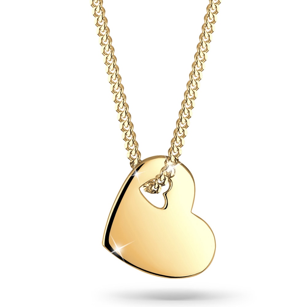 Elli Elli Collier Femme Coeur  Découpé - (925/1000) Argent Bijoux